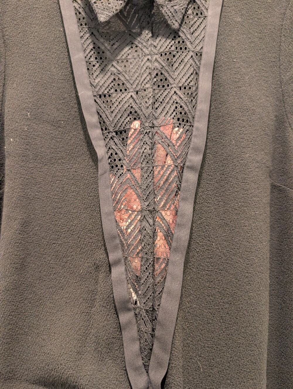 ALC Black Short-Sleeve Lace-Trim Shirt - Picture 3 of 6